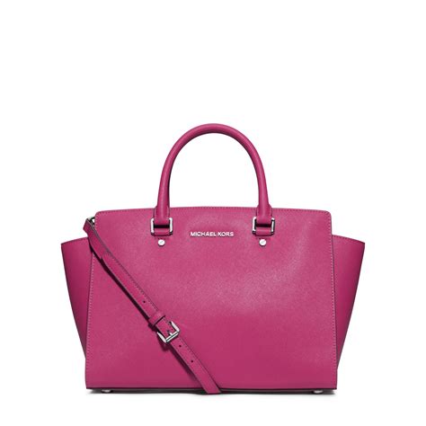 michael kors large selma satchel neon pink|Michael Kors selma saffiano.